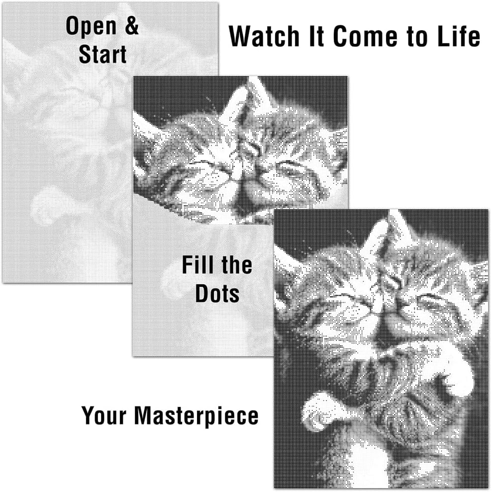 On The Dot Art Dot Painting Kit for Adults|Bestest Friends Cuddling Kittens 13x17 Canvas with Dual Tip Marker|Activity Alternative to Diamond Painting | No Tiny Pieces No Mess Cat Lover Frameable Gift