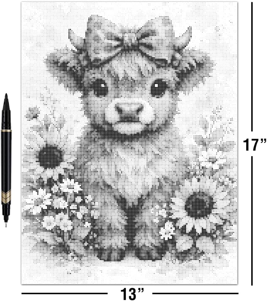 On The Dot Art — Dot Painting Kit for Adults|Shaggy Highland Cow 13x17 Canvas with Dual-Tip Marker|Relaxing Art Activity, Easier Alternative to Diamond Painting | No Tiny Pieces, No Mess | Great Gift