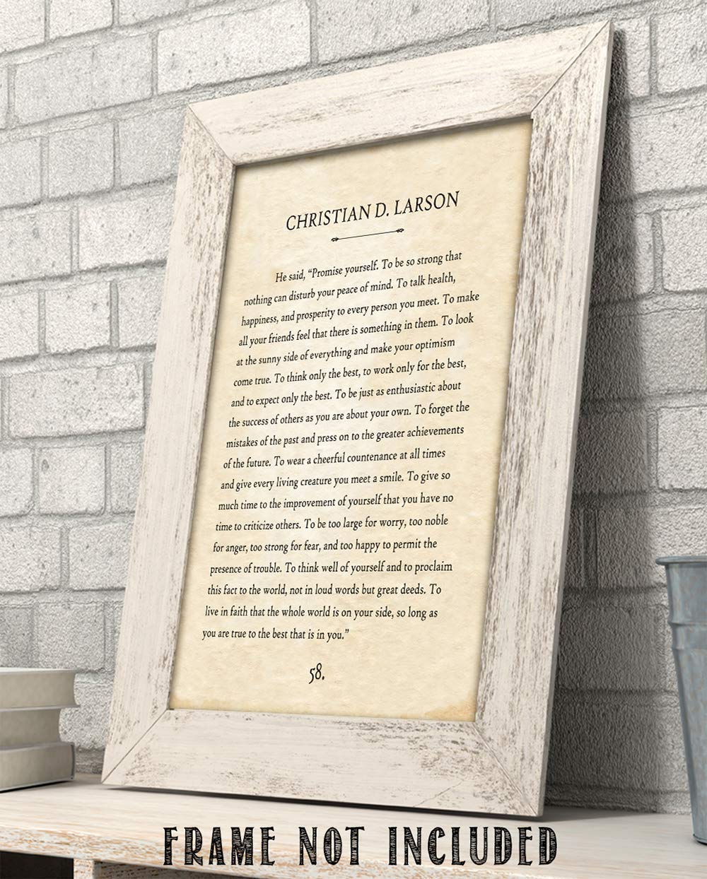 Christian D Larson - Promise Yourself - 11x14 Unframed Typography Book Page Print - Great Inspirational and Motivational Gift and Decor for Home and Office Under $15