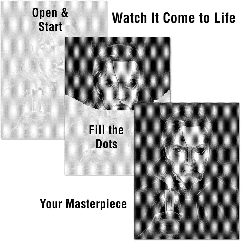 On The Dot Art — Dot Painting Kit for Adults | Phantom of the Opera 13x17 Canvas with Dual Tip Marker | Relaxing Gothic Art Activity Alternative to Diamond Painting No Mess Gift