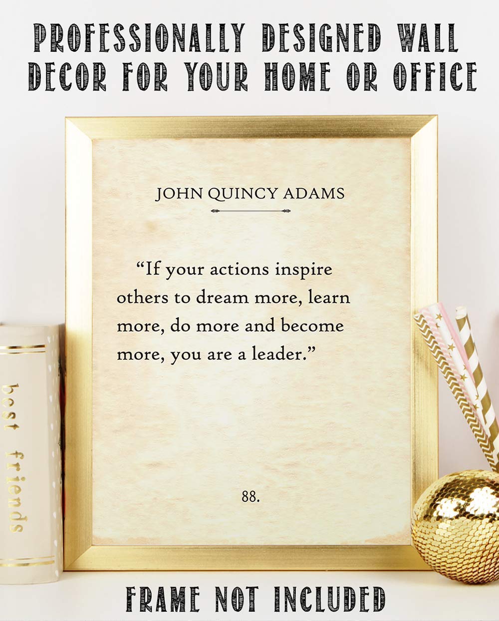 John Quincy Adams - If Your Actions - 11x14 Unframed Typography Book Page Print - Great Gift for Leaders, Managers, and Historical Book Lovers Under $15