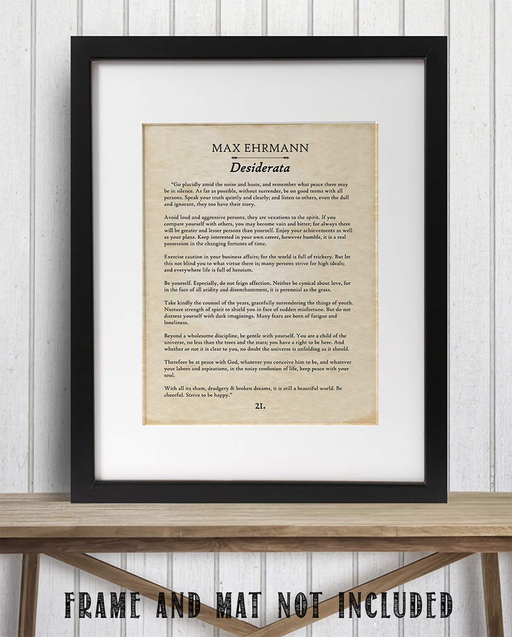 Desiderata (Things Desired) - Max Ehrmann - 11x14 Unframed Typography Desiderata Poem Book Page Print - Great Gift and Decor for Poets, Poetry Fans and Home Under $15
