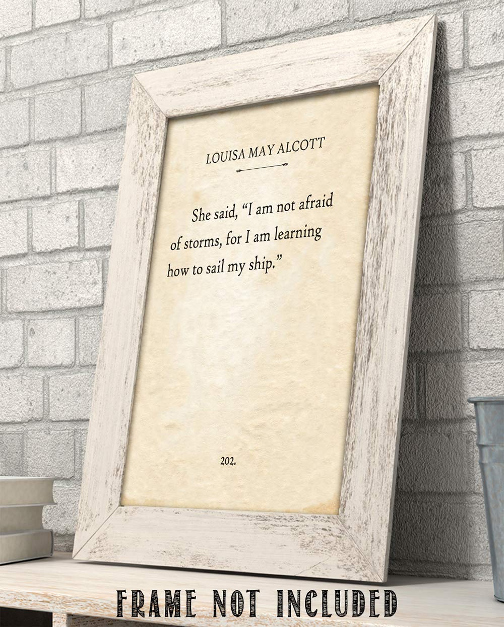 Louisa May Alcott -Little Women - I Am Not Afraid of Storms- 11x14 Unframed Typography Book Page Print - Great Inspirational Gift and Decor for Book Lovers Under $15