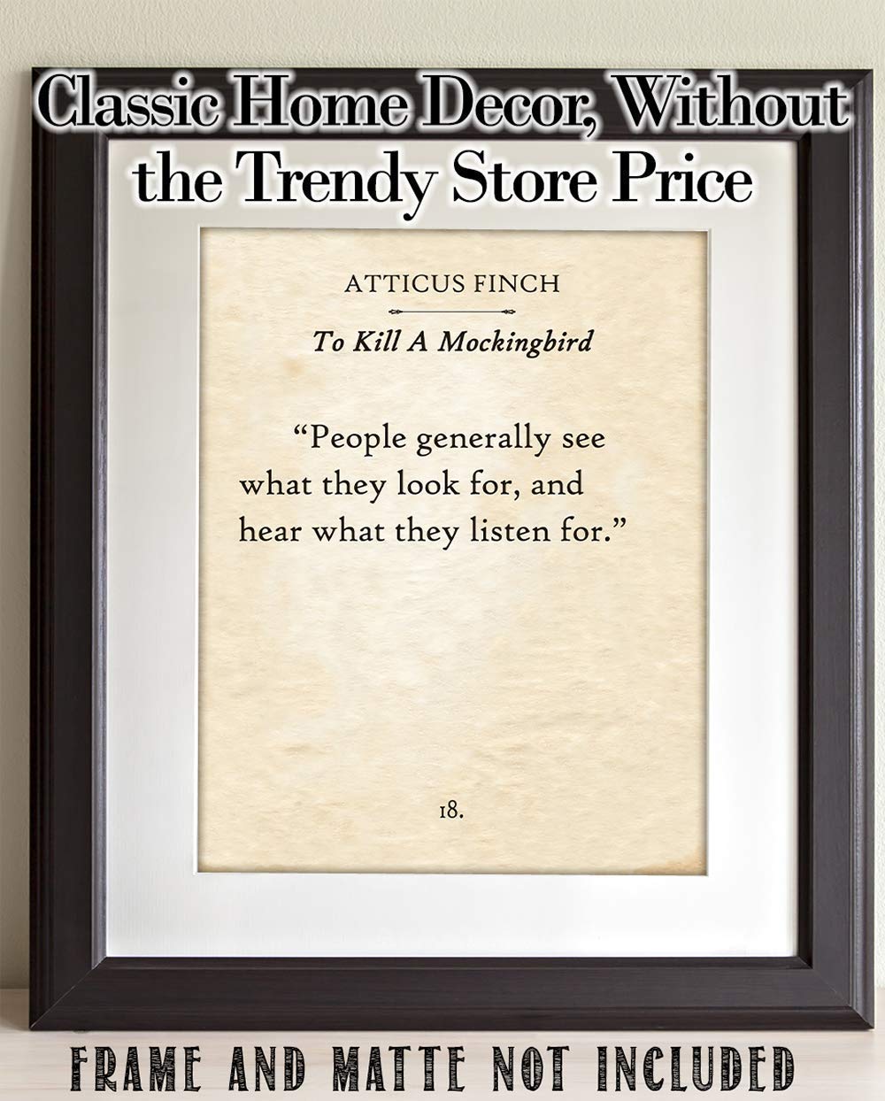 Atticus Finch - People Generally See What They Look For - 11x14 Unframed Typography Book Page Print - Great Inspirational Gift and Decor for Home and Office Under $15