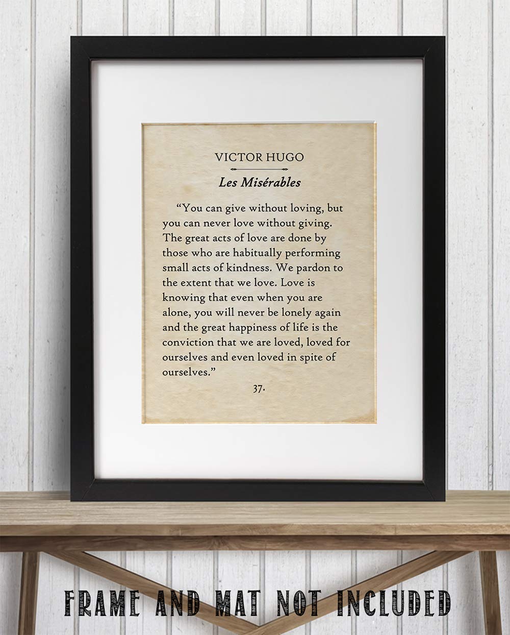 Victor Hugo - You Can Give Without Loving - Classic Love Quote Wall Art, Acts of Love Book Page Print, Great Gift for Literature and Book Lovers, 11x14 Unframed Typography Book Page Print