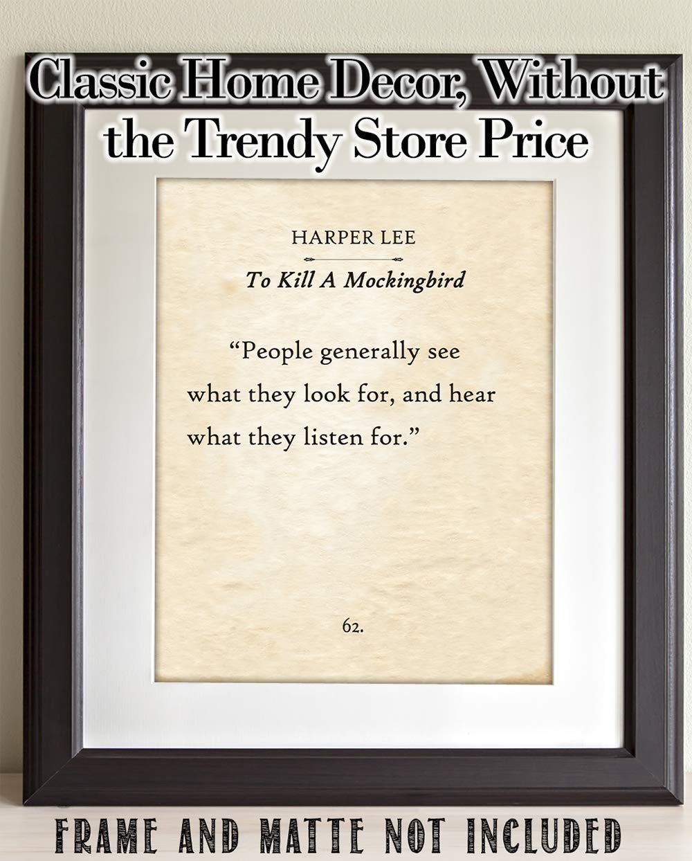 Harper Lee - People Generally See What They Look For - 11x14 Unframed Typography Book Page Print - Great Inspirational Gift and Decor Under $15