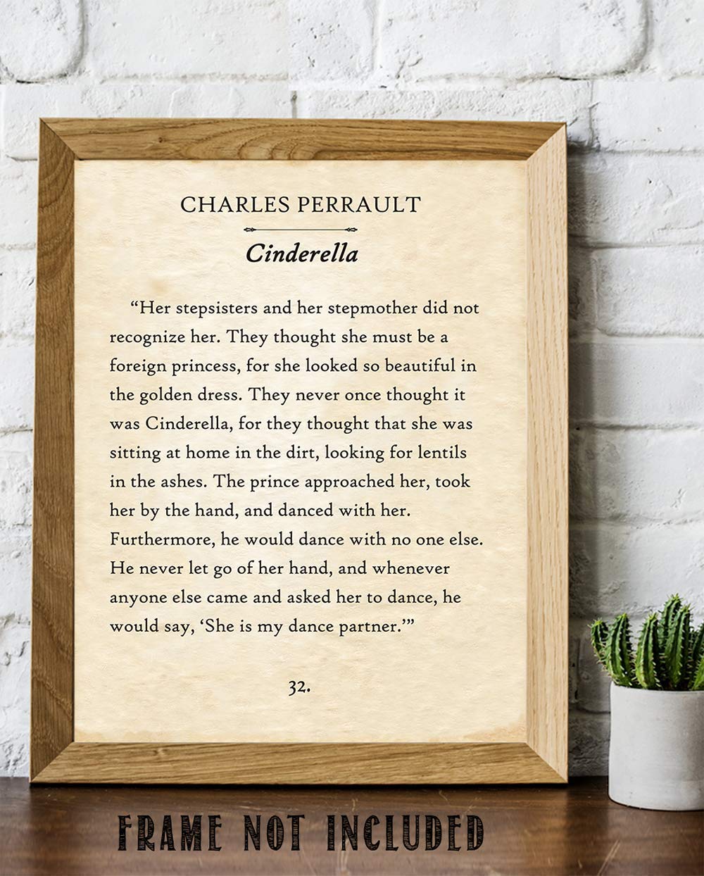 Charles Perrault - Cinderella - 11x14 Unframed Typography Book Page Print - Great Gift for Fairy Tale and Folklore Book Fans Under $15