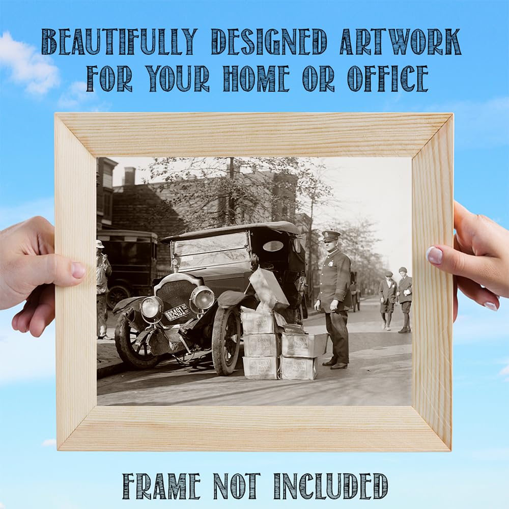 Bootlegger Crash: 11x14 Unframed Poster-Vintage 1920s Retro Photos for Speakeasy & Bootleggers- Prohibition Era Bar Black & White Photography, Antique Historical Prints, Modern Lounge & Home Bar Décor