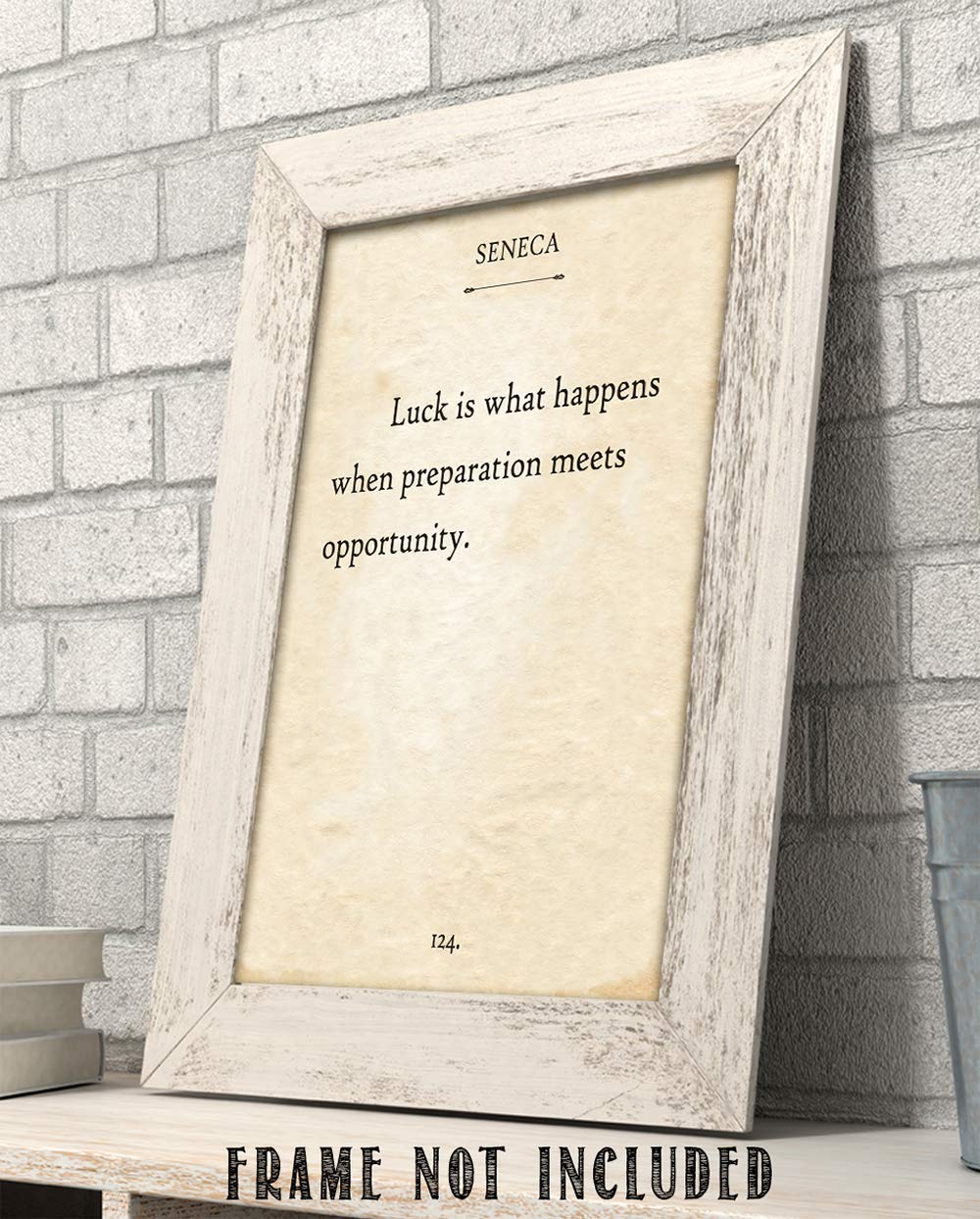 Seneca Quote - Luck is What Happens When Preparation Meets Opportunity - 11x14 Unframed Typography Book Print - Great Motivational Gift and Decor for Home and Office Under $15