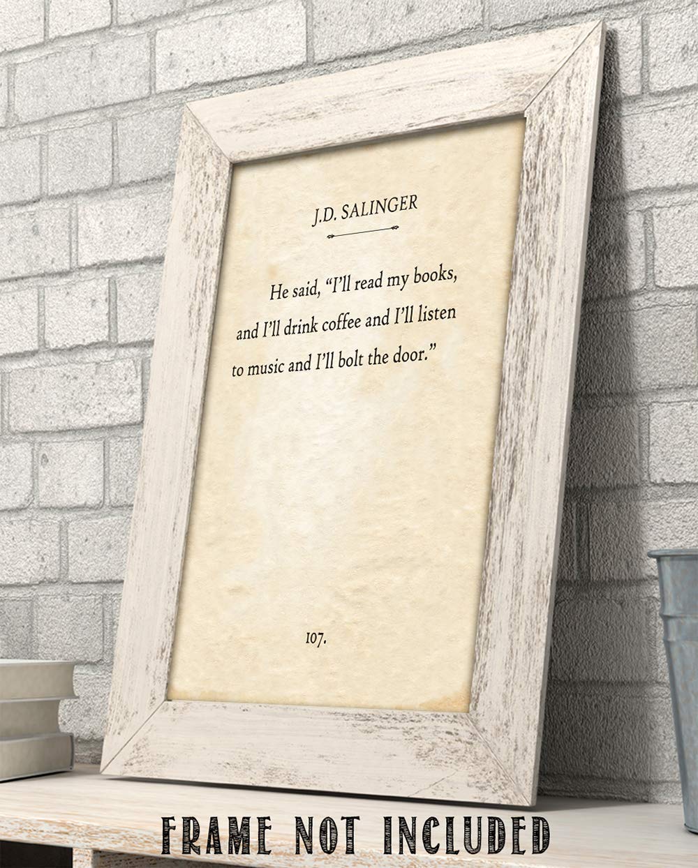 J.D. Salinger - I'll Read My Books - 11x14 Unframed Typography Book Page Print - Great Gift and Decor for Coffee House, Library and Home Under $15