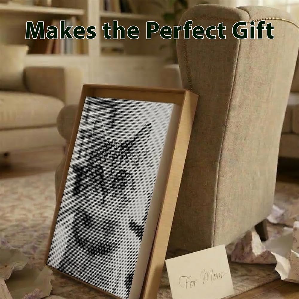 On the Dot Custom Pet Photo Dot Painting Kit – Personalized Dog Cat Portrait Canvas Art | Unique Mother's Day Present | Diamond Painting Alternative | Dual-Tip Marker | Ships from USA