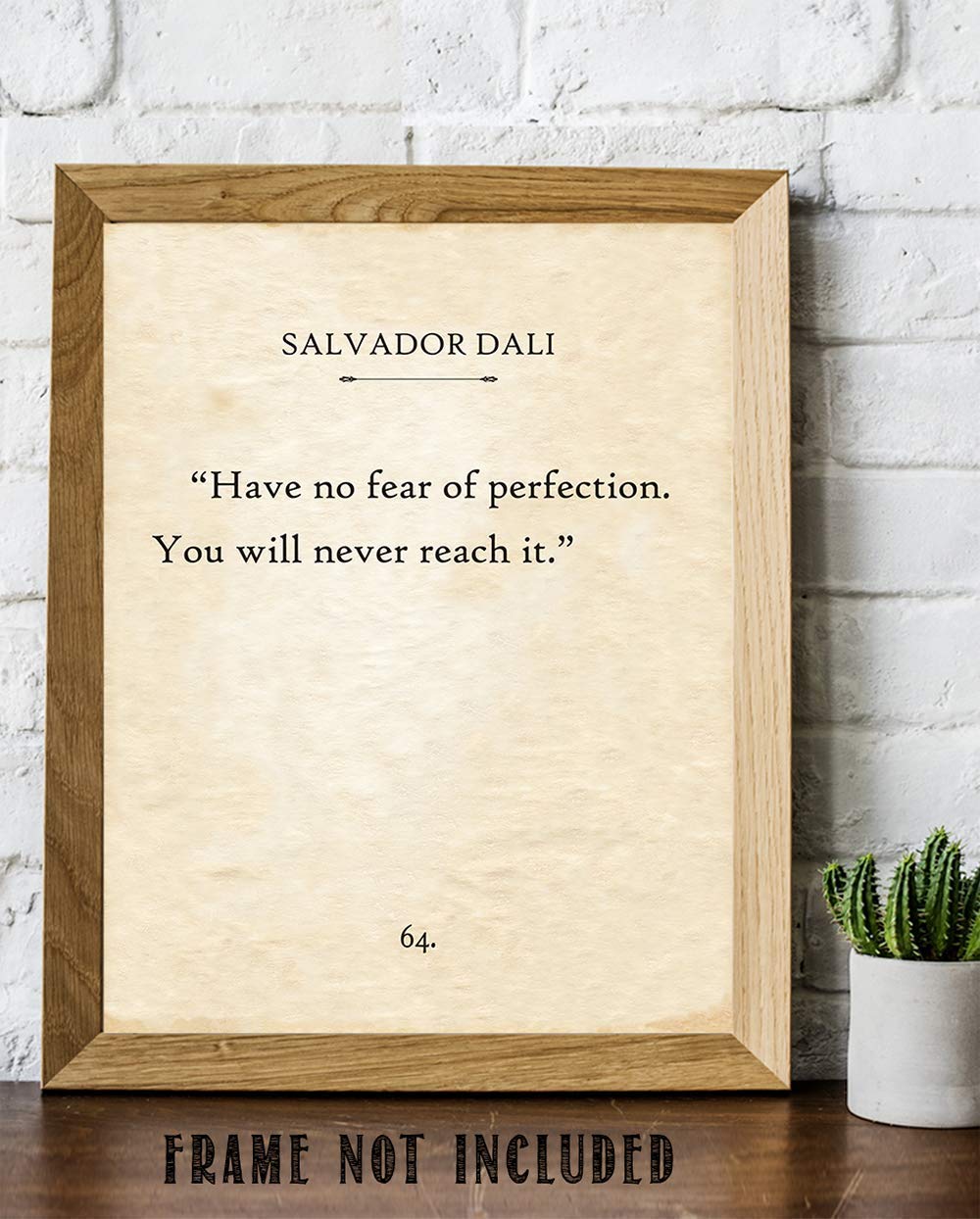 Salvador Dali - Have No Fear of Perfection You Will Never Reach It - Inspirational Quote Decor for Home Office, Perfection Quote Literature Print, 11x14 Unframed Typography Book Page Print Poster