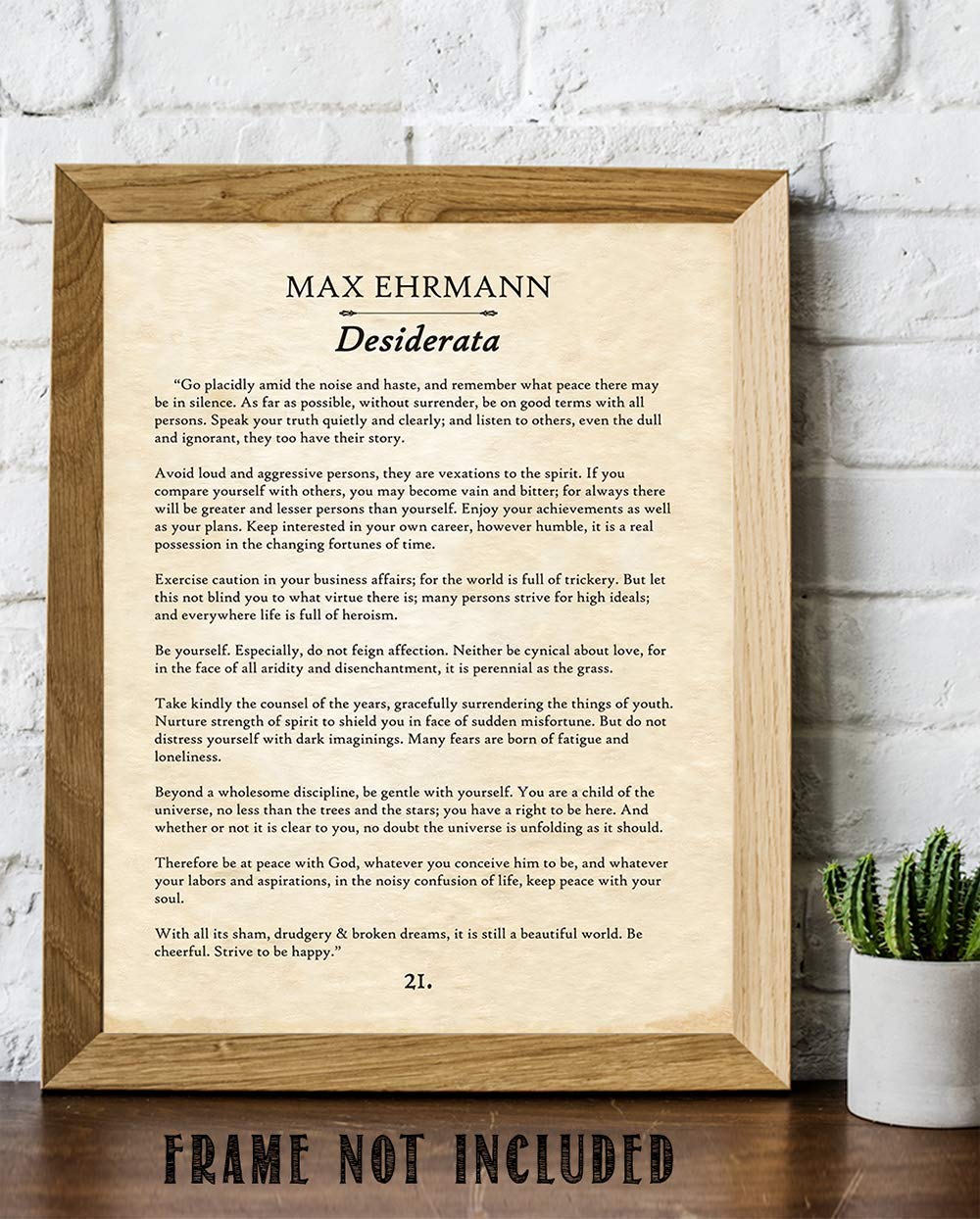 Desiderata (Things Desired) - Max Ehrmann - 11x14 Unframed Typography Desiderata Poem Book Page Print - Great Gift and Decor for Poets, Poetry Fans and Home Under $15