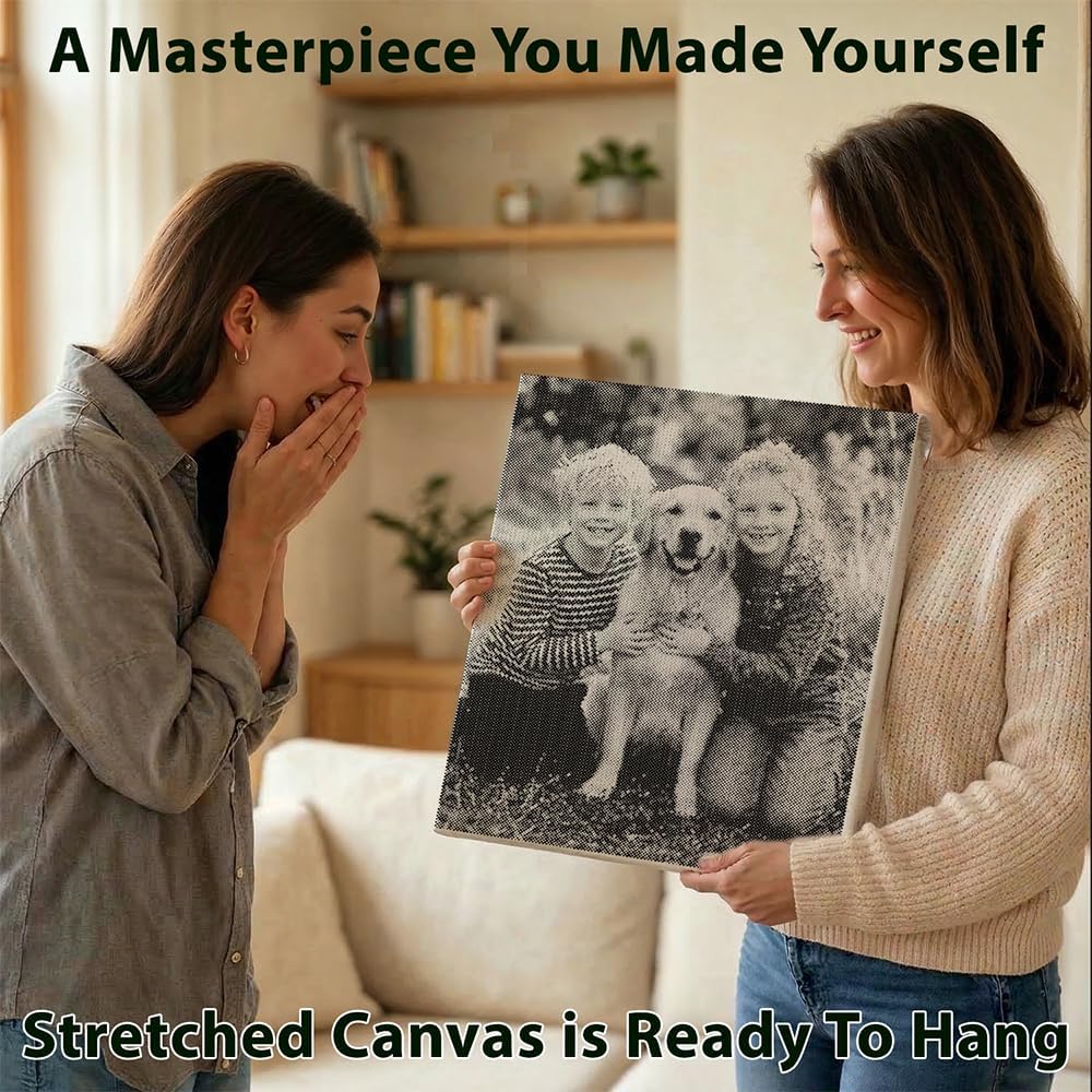 On the Dot Custom Photo Dot Painting Kit – Personalized 16x20 Canvas Art | Diamond Painting Alternative | Dual-Tip Marker Included | Made & Ships from USA - Makes a Great Mother's Day Present