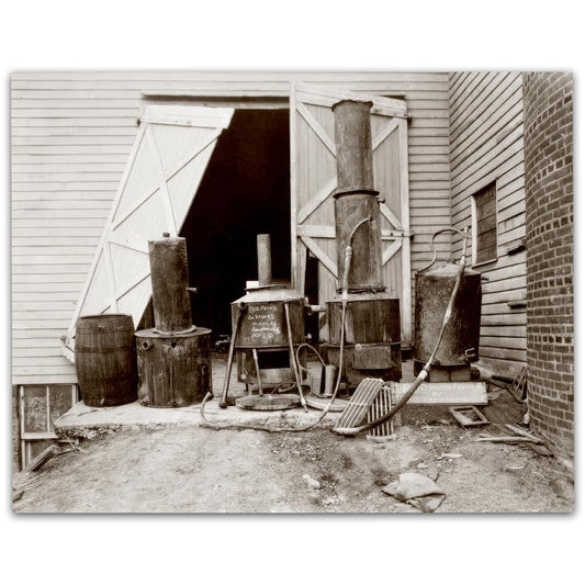 Prohibition Still Raid Scene: 11x14 Unframed Poster - Vintage Retro Photo - Speakeasy & Bootleggers - Prohibition Era Bar Photo, Antique Historical, Modern Lounge, & Home Bar Décor