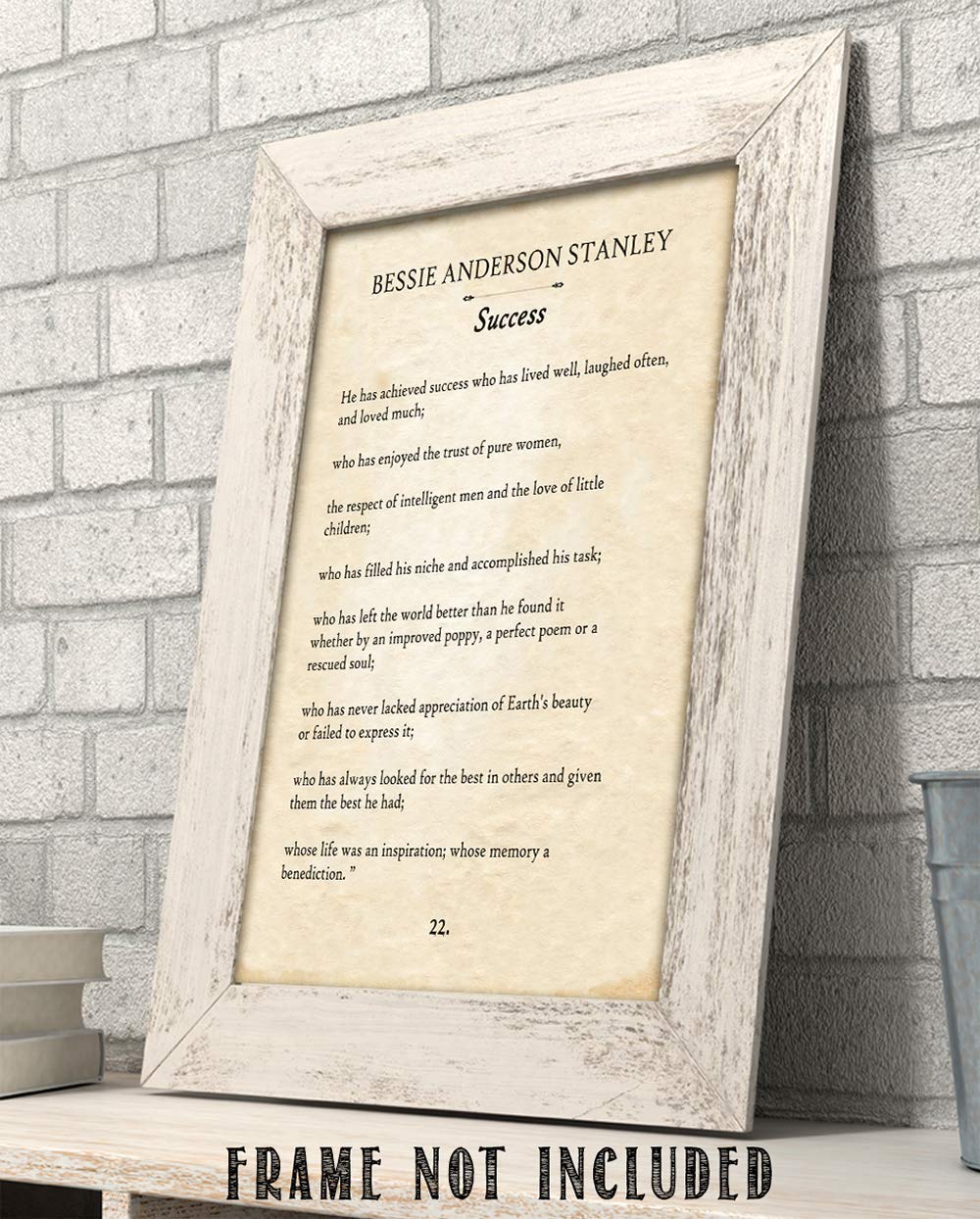 Bessie Anderson Stanley - He Has Achieved Success - Inspirational Poem Wall Art Print, Motivational Poetry Literary and Book Lovers Gift, 11x14 Unframed Typography Book Page Print Poster