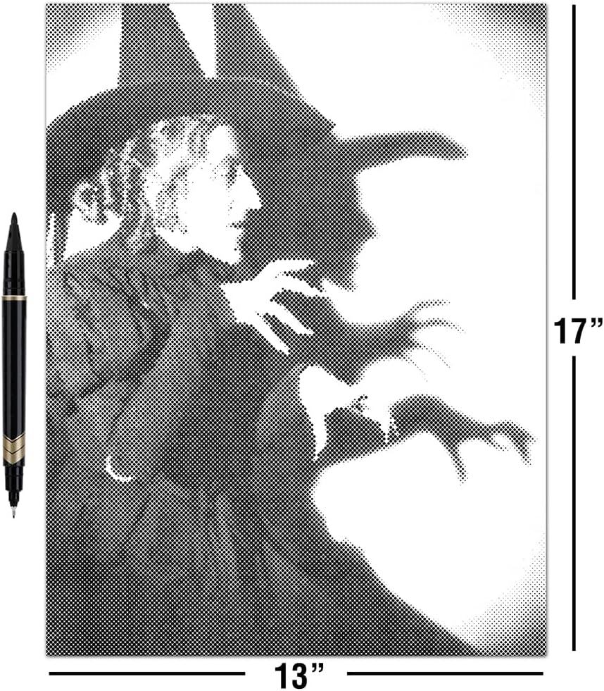 On The Dot Art — Dot Painting Kit for Adults | Wicked Witch of the West 13x17 Canvas with Dual Tip Marker | Easier Alternative to Diamond Painting No Tiny Pieces No Mess | Gift Idea