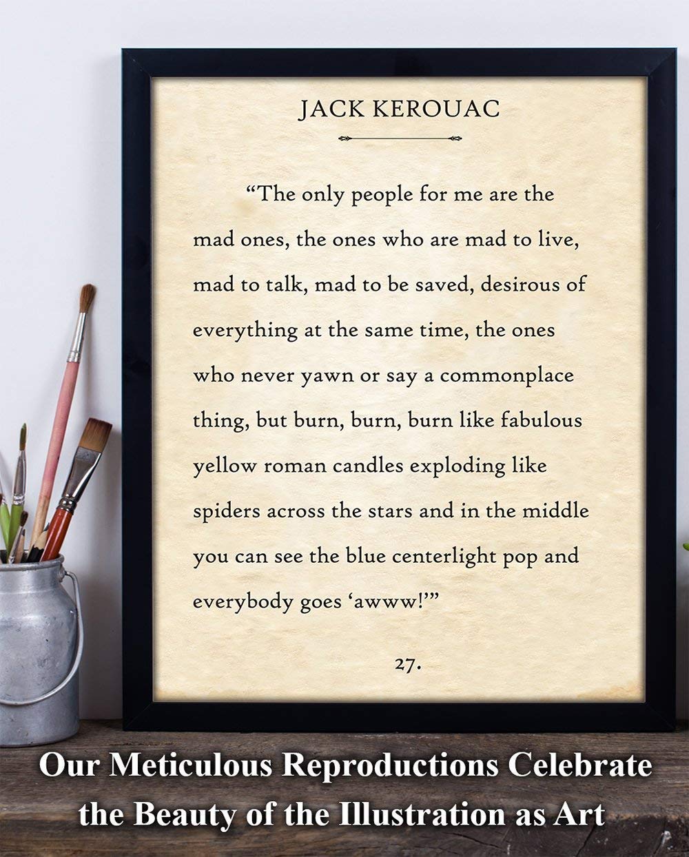 The Only People For Me Are The Mad Ones - Jack Kerouac - 11x14 Unframed Book Page Print - Great Decor and Gift for On the Road Fans Under $15