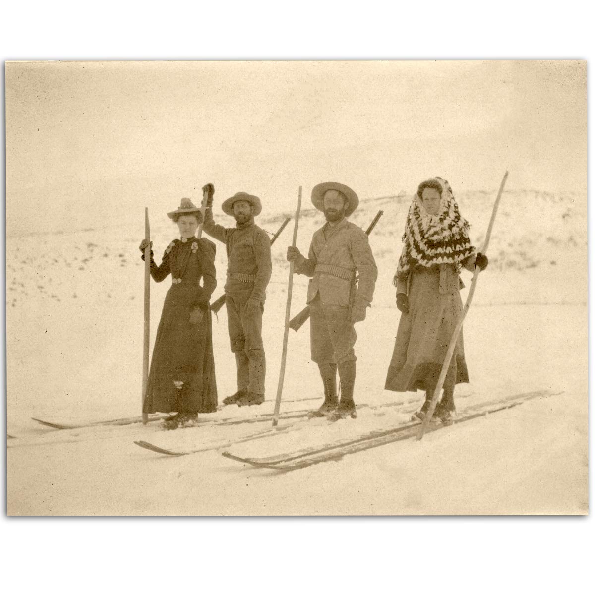 Wilderness Skiers Photograph - Antique Decor for Lodge and Cabin, Winter Sports Poster, Skiing Mountain House Display, Classic Gift for Skiers and Ski Enthusiasts, 11x14 Unframed Art Print Poster