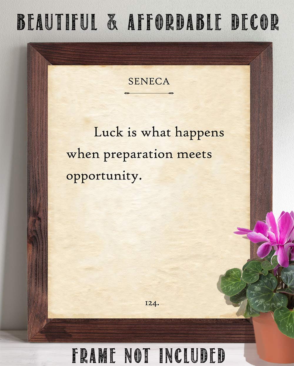 Seneca Quote - Luck is What Happens When Preparation Meets Opportunity - 11x14 Unframed Typography Book Print - Great Motivational Gift and Decor for Home and Office Under $15