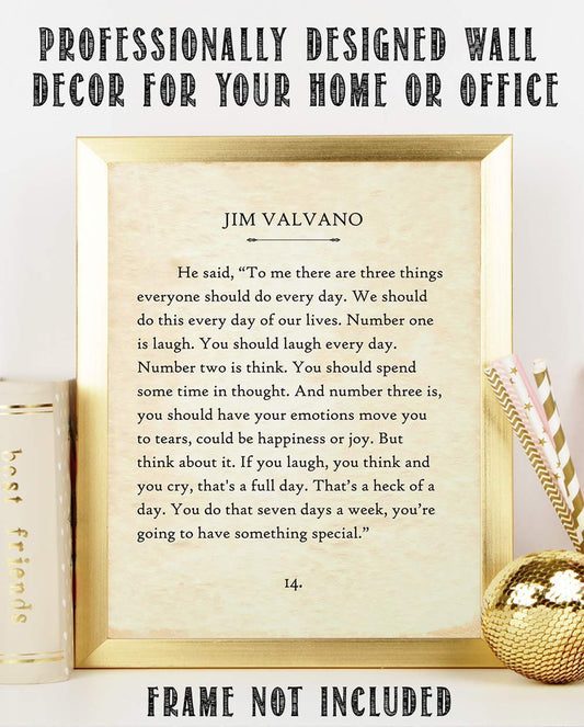 Jim Valvano - 3 Things Every Day - 11x14 Unframed Typography Book Page Print - Great Inspirational and Motivational Gift and Home and Office Decor Under $15