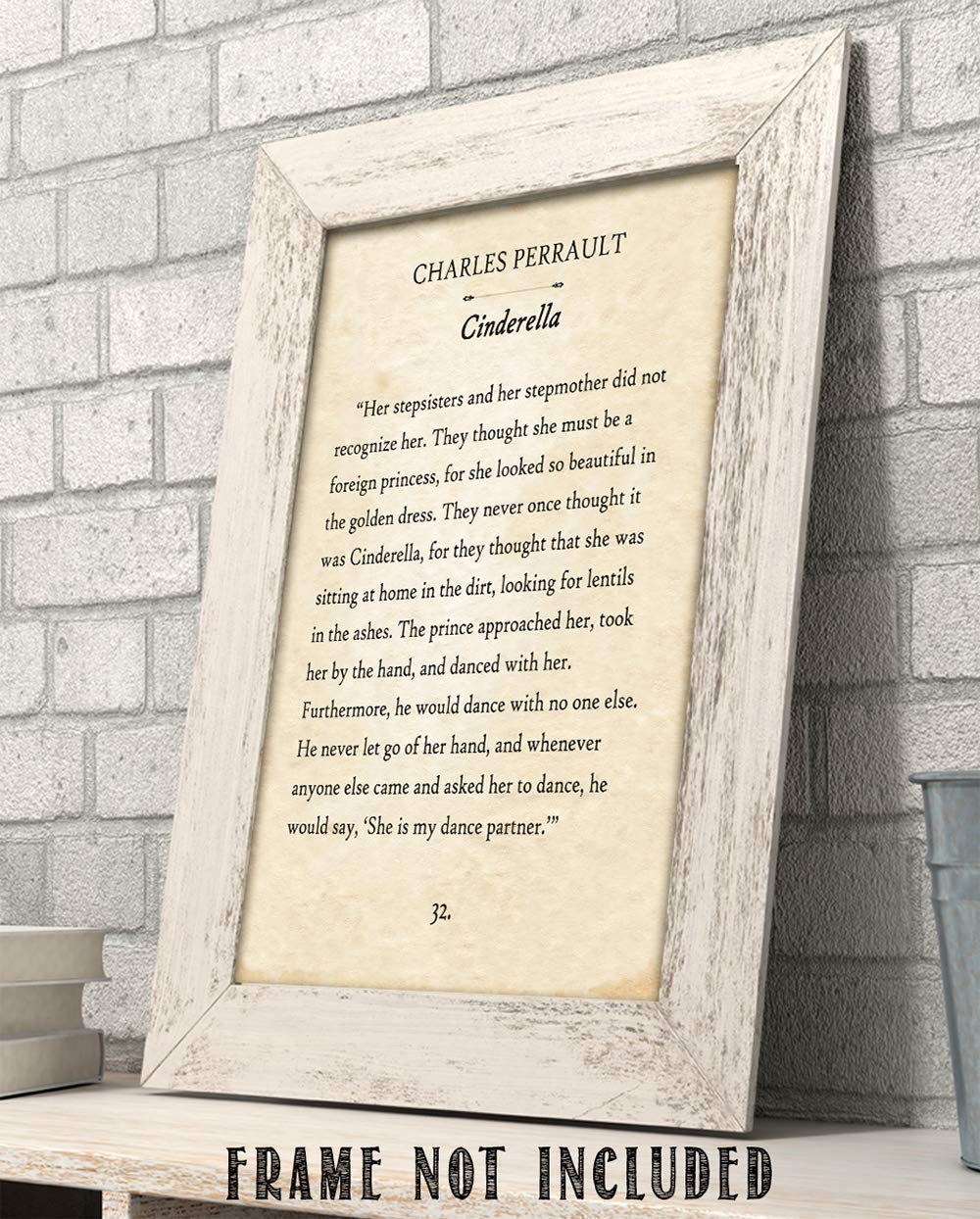 Charles Perrault - Cinderella - 11x14 Unframed Typography Book Page Print - Great Gift for Fairy Tale and Folklore Book Fans Under $15