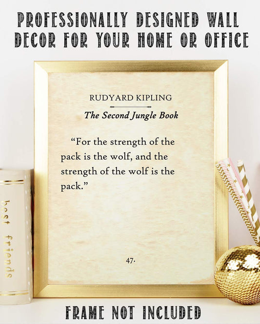 Rudyard Kipling - The Second Jungle Book - Classic Book Page Jungle Decor, Literary Art Poster, Nursery and Kids Room Print, Vintage Gift for Book Lovers, 11x14 Unframed Typography Art Print Poster