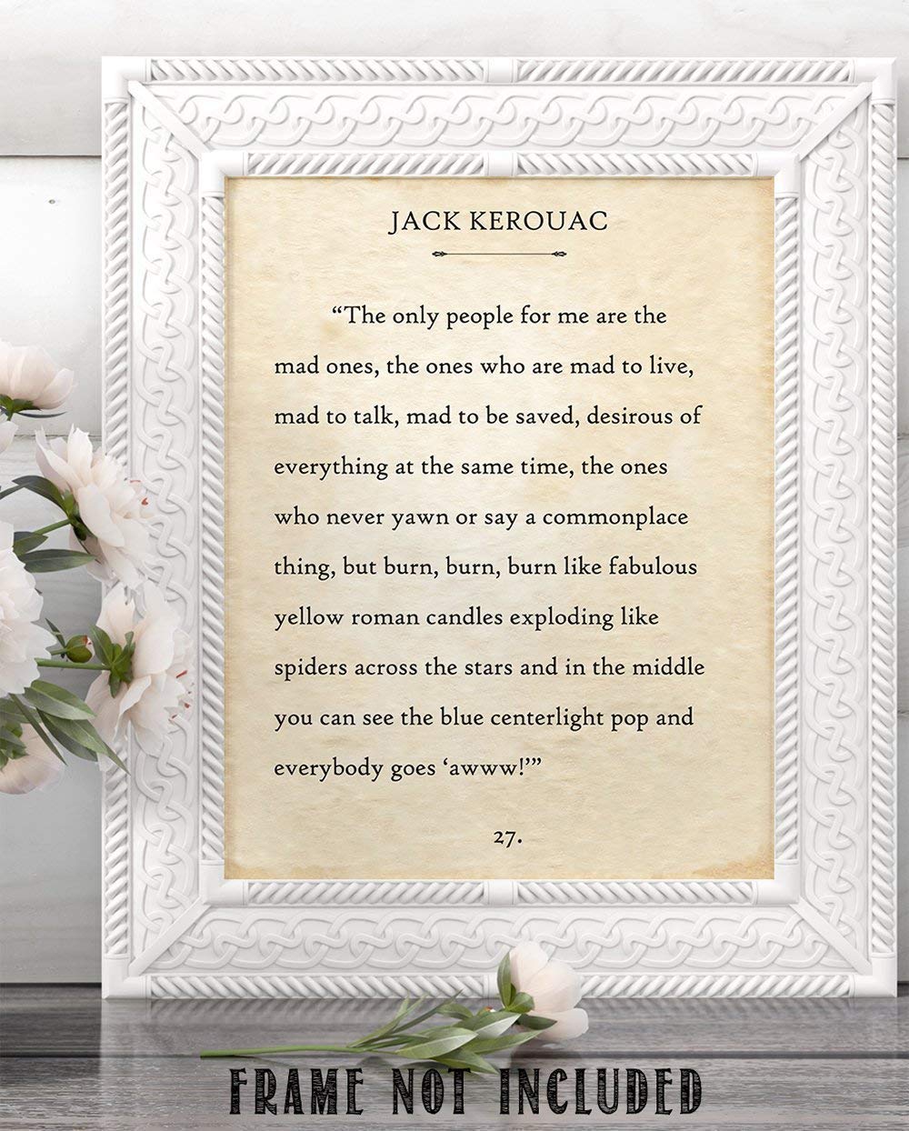 The Only People For Me Are The Mad Ones - Jack Kerouac - 11x14 Unframed Book Page Print - Great Decor and Gift for On the Road Fans Under $15