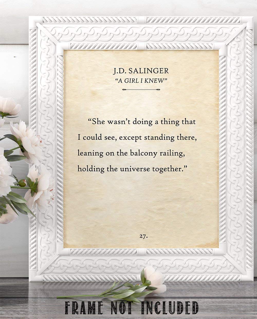 She Wasn't Doing A Thing - J.D. Salinger - 11x14 Unframed Typography Book Page Print - Great Decor and Gift for Wedding, Anniversary and Birthday Under $15