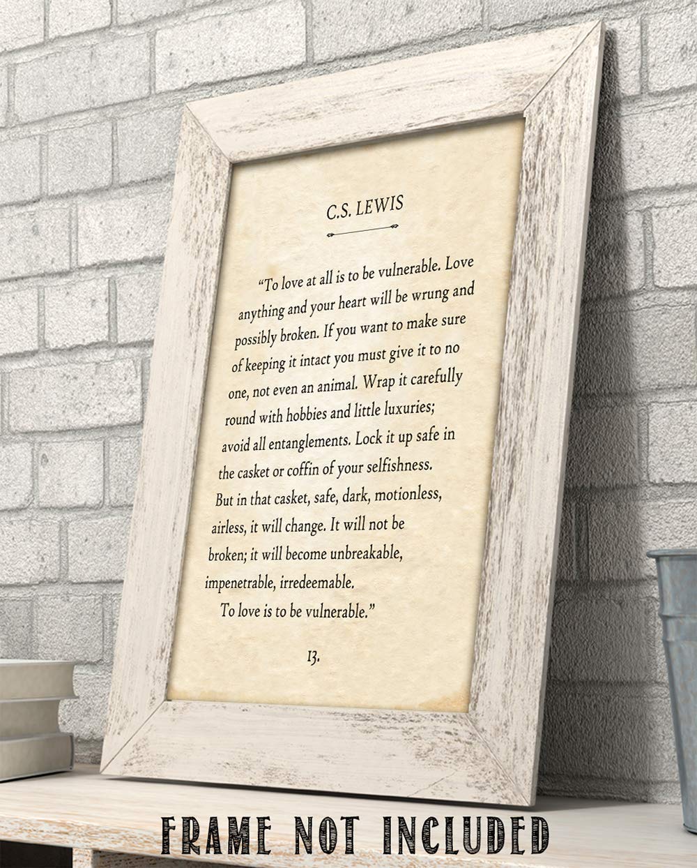 CS Lewis - To Love At All Is To Be Vulnerable - 11x14 Unframed Typography Book Page Print - Great Decor and Gift for Book and Literary Art Fans Under $15
