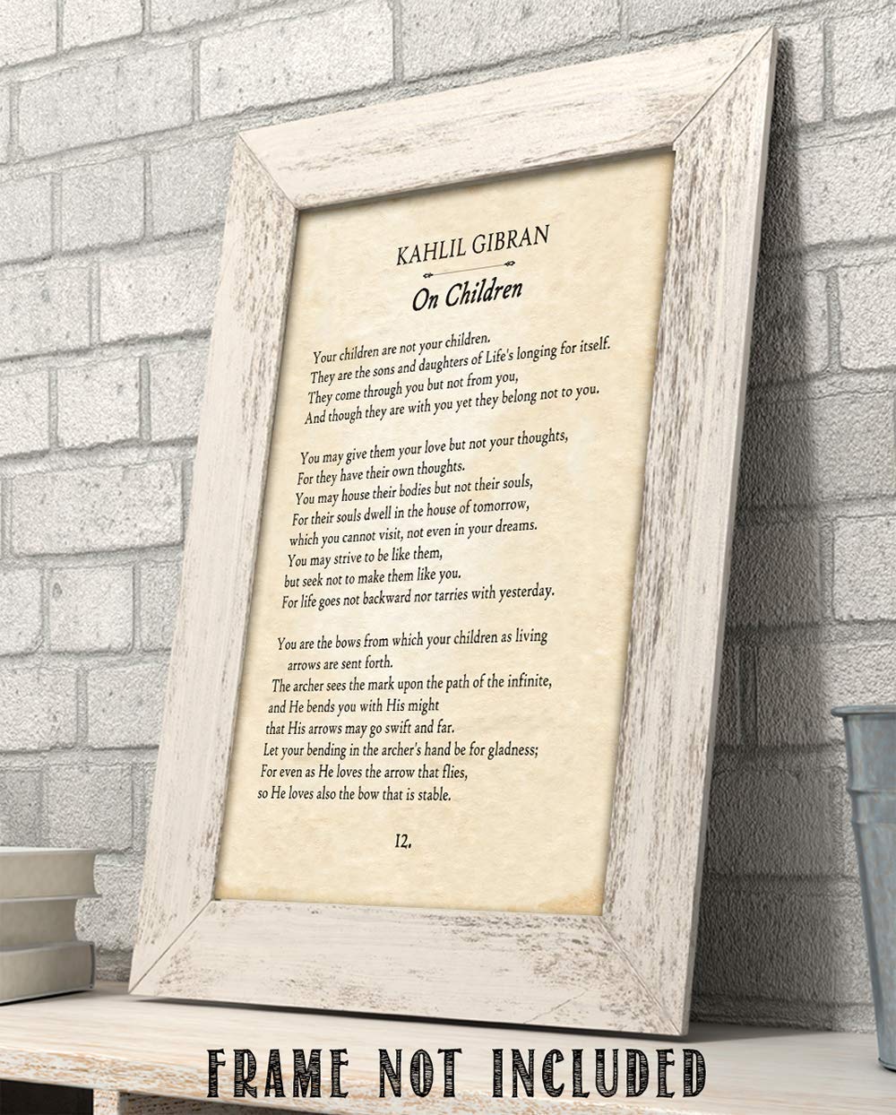 Kahlil Gibran - On Children - 11x14 Unframed Typography Book Page Print - Great Gift for Philosophical, Spiritual, and Inspirational Poetry Buffs Under $15