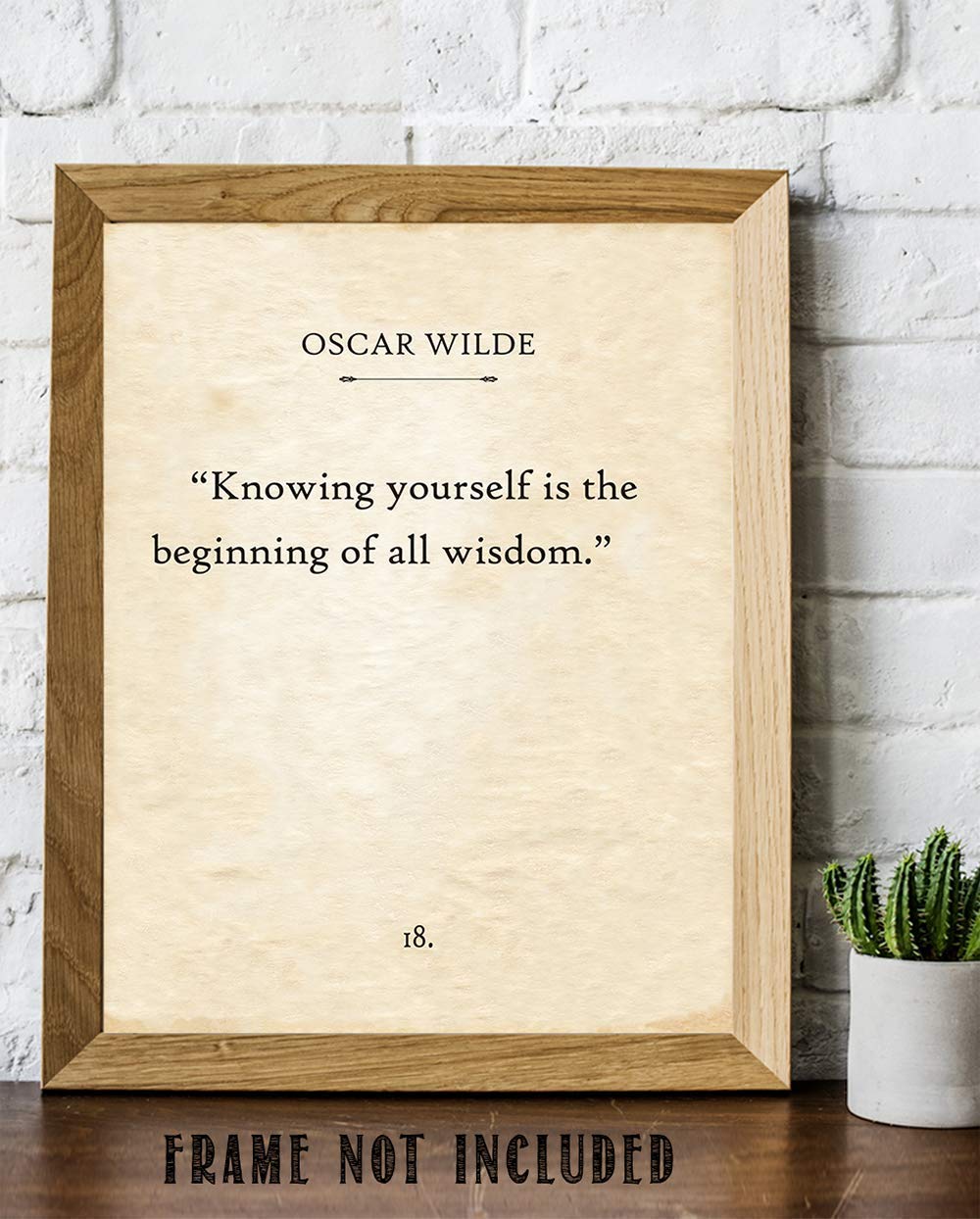Oscar Wilde - Knowing Yourself is the Beginning of All Wisdom - Motivational Book Decor, Life Quote Empowering Display, Literary Gift for Book Lovers, 11x14 Unframed Typography Book Page Print Poster