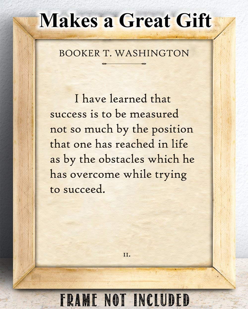 Booker T. Washington - I Have Learned... - 11x14 Unframed Typography Book Page Print - Makes a Great Gift Under $15 for Book Lovers