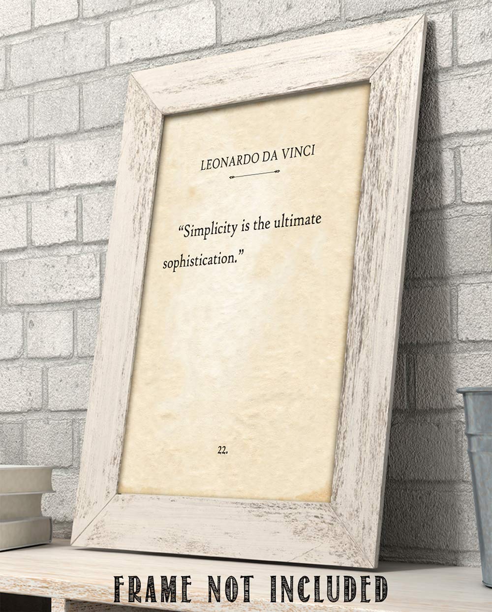 Simplicity - Leonardo da Vinci Book Quote - Classic Book Page Wall Decor, Inspirational Quote Poster, Motivational Book Decoration, 11x14 Unframed Typography Antique Book Page Print Poster