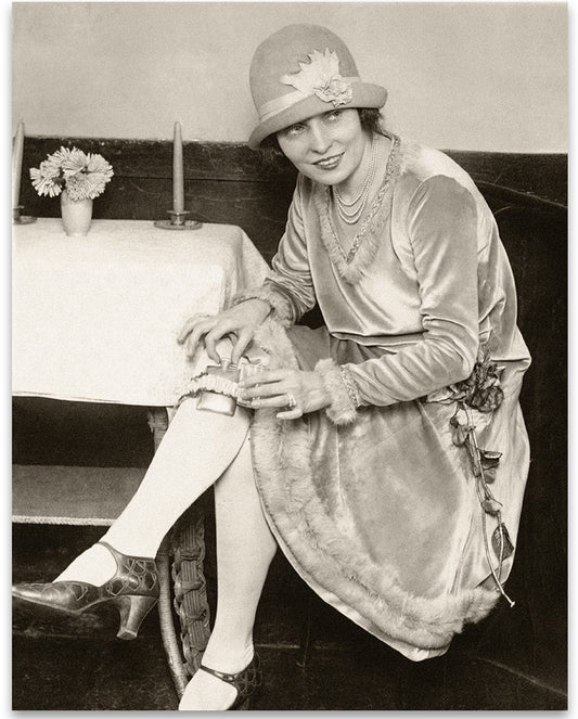 Prohibition Flapper - Vintage Wall Art - 11x14 Unframed Art Speakeasy Decor Vintage Prohibition Art Print - Makes a Great Man Cave and Home Bar Decor Poster