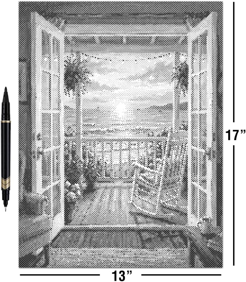 On The Dot Art — Dot Painting Kit for Adults | Seabreeze Window Ocean View 13x17 Canvas with Dual Tip Marker | Easier Alternative to Diamond Painting No Tiny Pieces No Mess Gift Idea