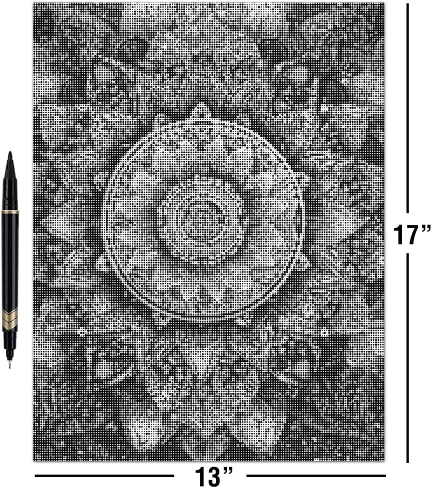 On The Dot Art — Dot Painting Kit for Adults | Serenity Mandala 13x17 Canvas with Dual-Tip Marker |Relaxing Art Activity, Easier Alternative to Diamond Painting | No Tiny Pieces, No Mess | Great Gift