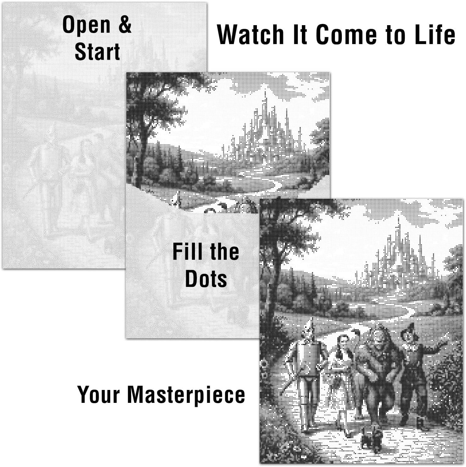 On The Dot Art Dot Painting Kit for Adults | Wizard of O-Z 13x17 Canvas with Dual Tip Marker | Relaxing Art Activity Alternative to Diamond Painting | No Tiny Pieces No Mess Frameable Gift