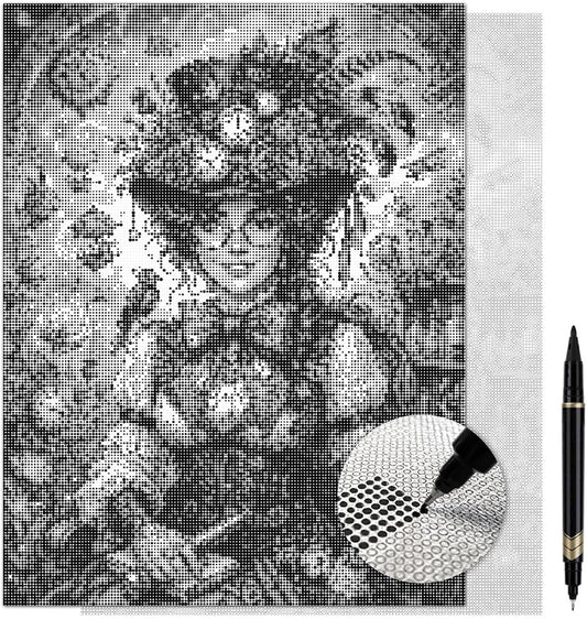 On The Dot Art - Painting Kit for Adults|Gears, Glasses, & Gadgets Victorian Steampunk 13x17 Canvas w/Dual Tip Marker|Alternative to Diamond Painting|No Tiny Pcs No Mess Gothic Fashion Frameable Gift