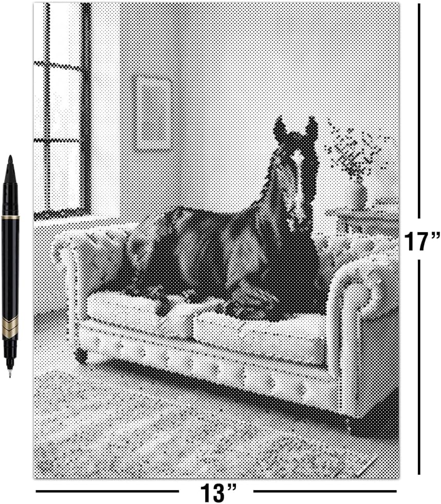On The Dot Art Dot Painting Kit for Adults | Equestrian Elegance Horse 13x17 Canvas with Dual Tip Marker | Relaxing Art Activity Alternative to Diamond Painting | No Tiny Pieces No Mess Frameable Gift