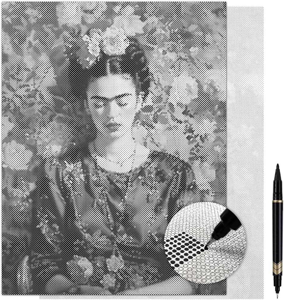 On The Dot Art—Dot Painting Kit for Adults| Frida Inspired in Bloom 13x17 Canvas with Dual Tip Marker | Relaxing Floral Portrait Art Activity Alternative to Diamond Painting Unofficial Fan Design Gift
