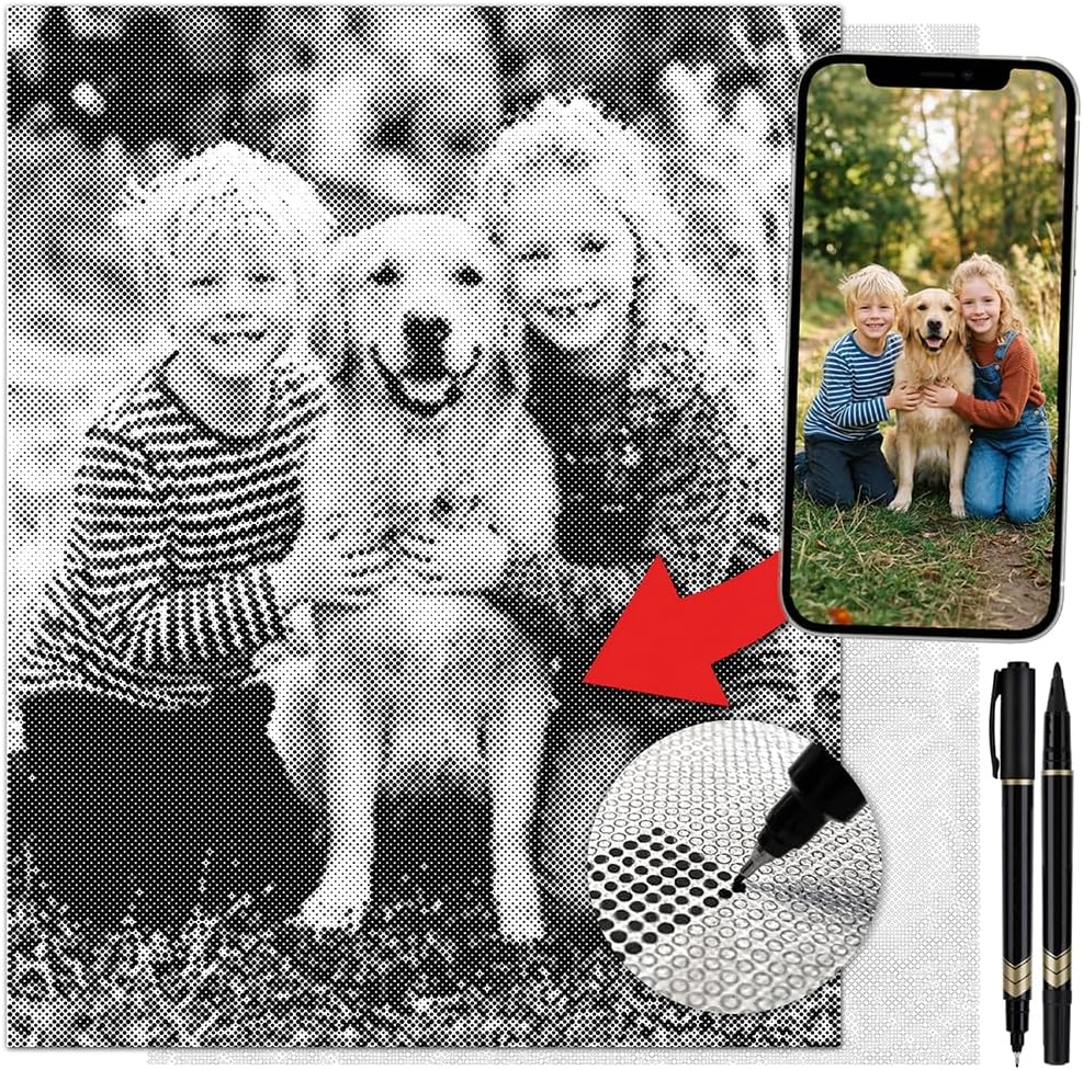 On the Dot Custom Photo Dot Painting Kit – Personalized 16x20 Canvas Art | Diamond Painting Alternative | Dual-Tip Marker Included | Made & Ships from USA - Makes a Great Mother's Day Present