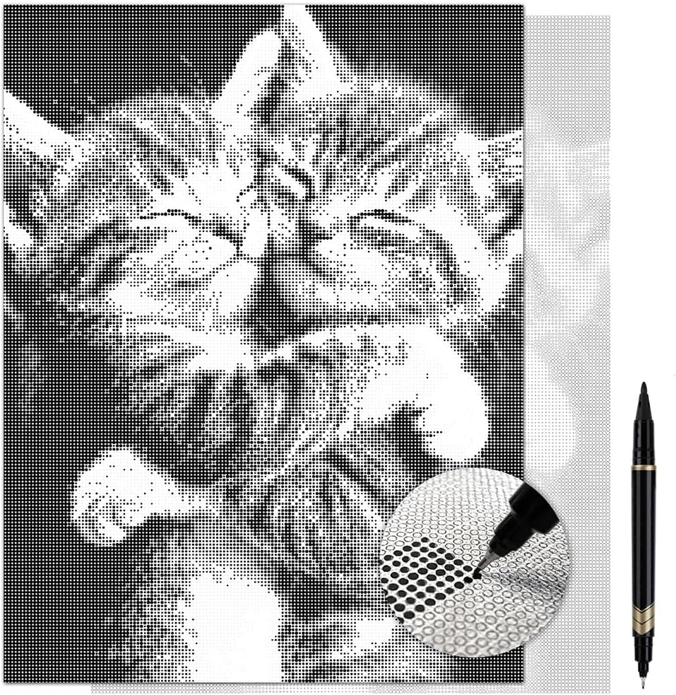 On The Dot Art Dot Painting Kit for Adults|Bestest Friends Cuddling Kittens 13x17 Canvas with Dual Tip Marker|Activity Alternative to Diamond Painting | No Tiny Pieces No Mess Cat Lover Frameable Gift