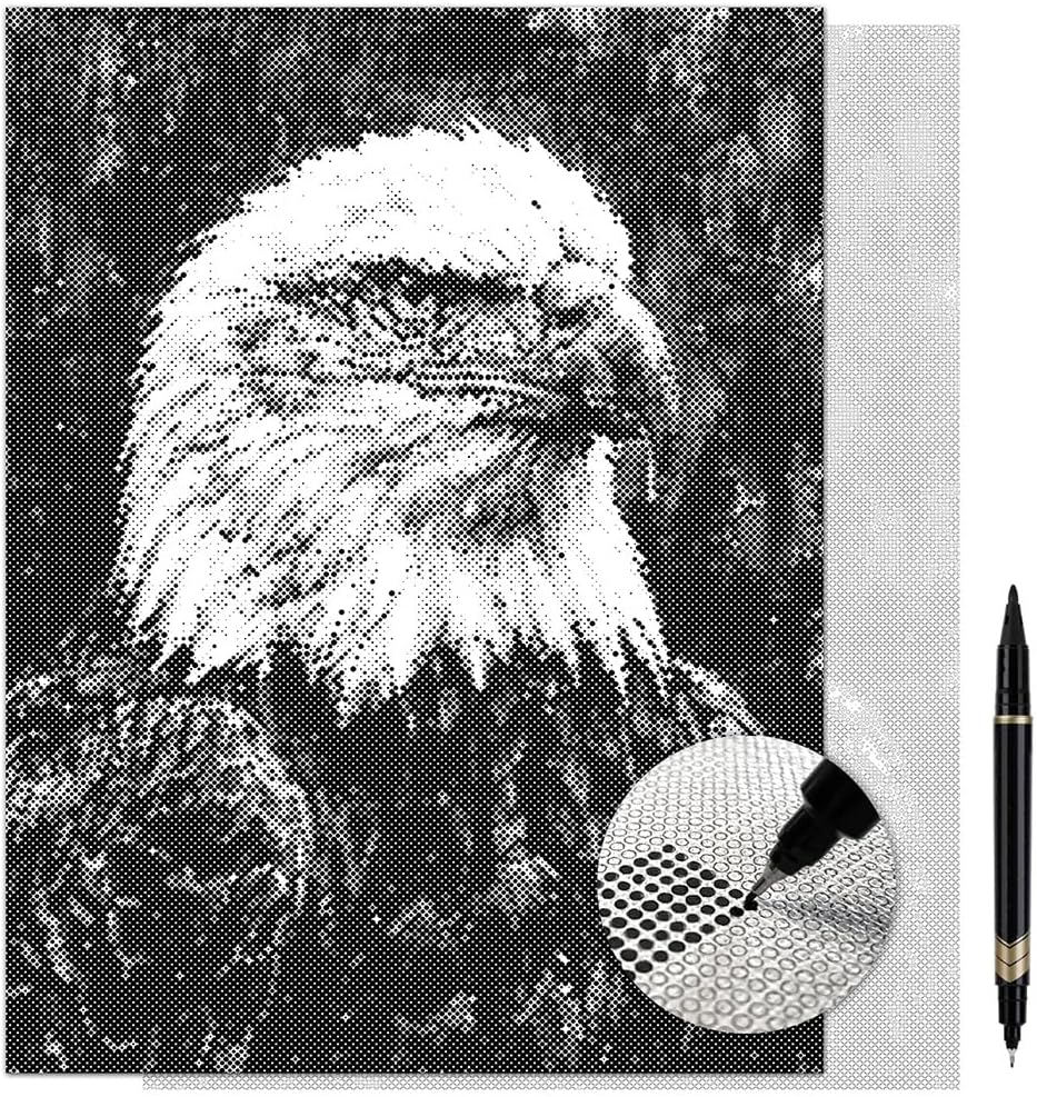 On The Dot Art Dot Painting Kit for Adults Freedom Bald Eagle 13x17 Canvas with Dual Tip Marker Easier Alternative to Diamond Painting No Tiny Pieces No Mess Patriotic Gift for Men Veterans Dad