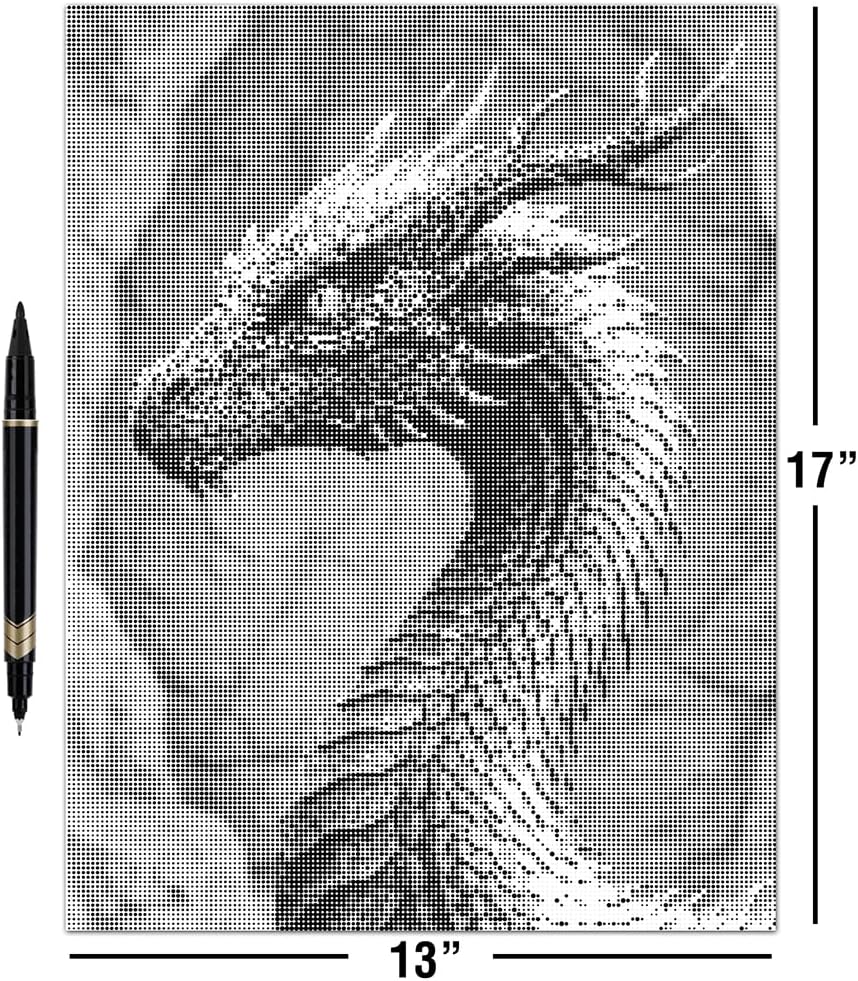 On The Dot Art - Painting Kit for Adults|Enchanted Dragon 13x17 Canvas w/Dual Tip Marker|Relaxing Activity Alternative to Diamond Painting|No Tiny Pcs No Mess Fantasy Mythical Creature Frameable Gift