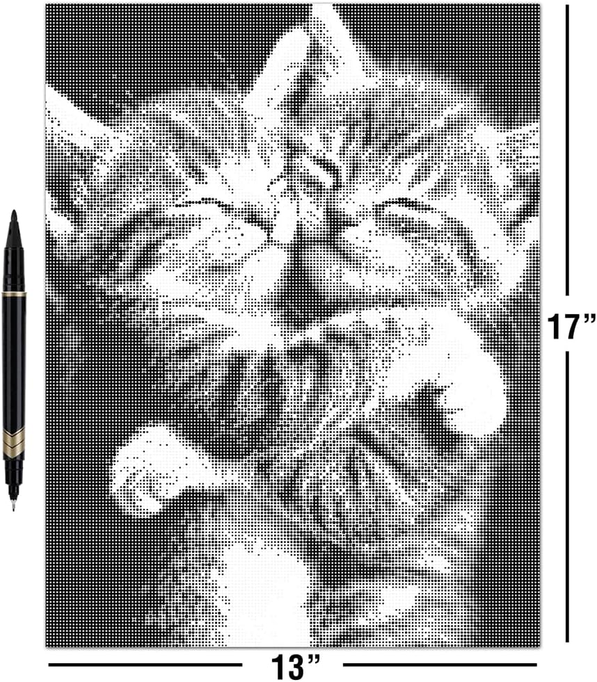 On The Dot Art Dot Painting Kit for Adults|Bestest Friends Cuddling Kittens 13x17 Canvas with Dual Tip Marker|Activity Alternative to Diamond Painting | No Tiny Pieces No Mess Cat Lover Frameable Gift