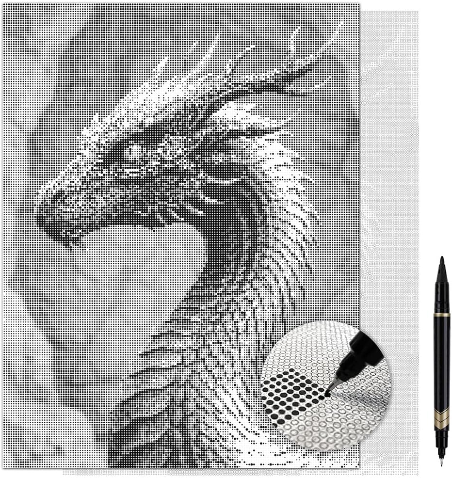 On The Dot Art - Painting Kit for Adults|Enchanted Dragon 13x17 Canvas w/Dual Tip Marker|Relaxing Activity Alternative to Diamond Painting|No Tiny Pcs No Mess Fantasy Mythical Creature Frameable Gift