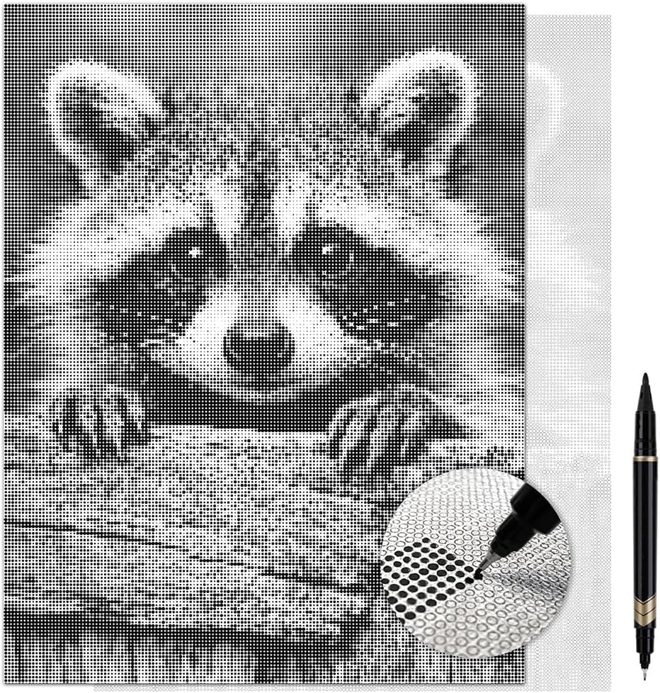 On The Dot Art — Dot Painting Kit for Adults | Raccoon Rascal 13x17 Canvas with Dual-Tip Marker | Relaxing Art Activity, Easier Alternative to Diamond Painting | No Tiny Pieces, No Mess | Great Gift