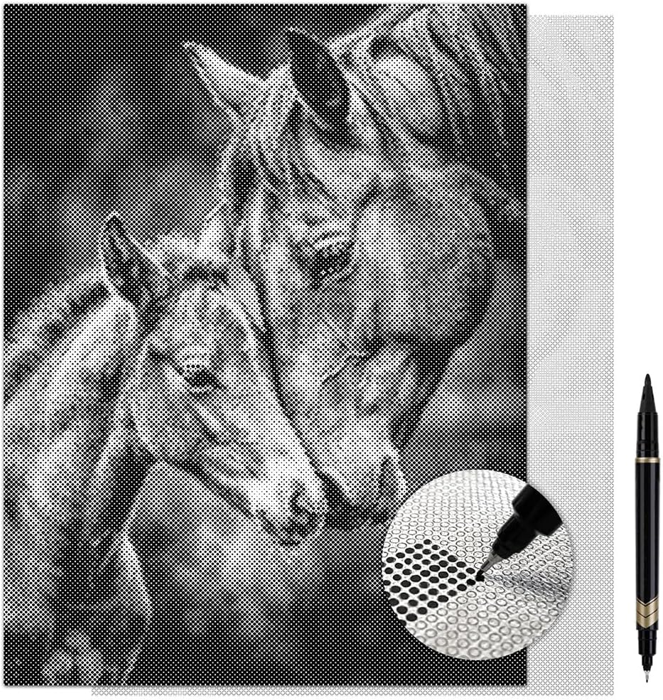 On The Dot Art Dot Painting Kit for Adults | First Bond Horse, Mare & Foal 13x17 Canvas with Dual Tip Marker | Relaxing Art Activity Alternative to Diamond Painting | No Tiny Pieces Frameable Gift