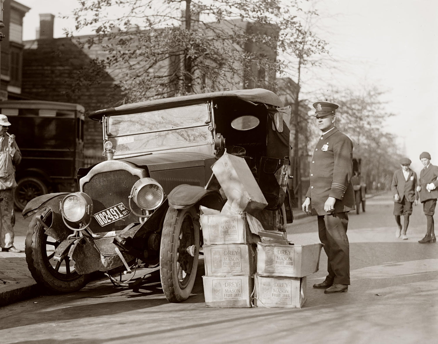 Bootlegger Crash: 11x14 Unframed Poster-Vintage 1920s Retro Photos for Speakeasy & Bootleggers- Prohibition Era Bar Black & White Photography, Antique Historical Prints, Modern Lounge & Home Bar Décor